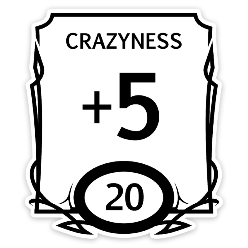 Crazy Stat Block Waterproof Die Cut Vinyl Sticker