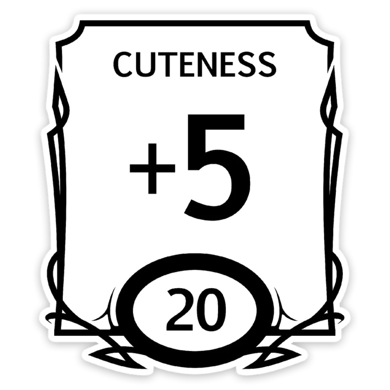 Cute Stat Block Waterproof Die Cut Vinyl Sticker