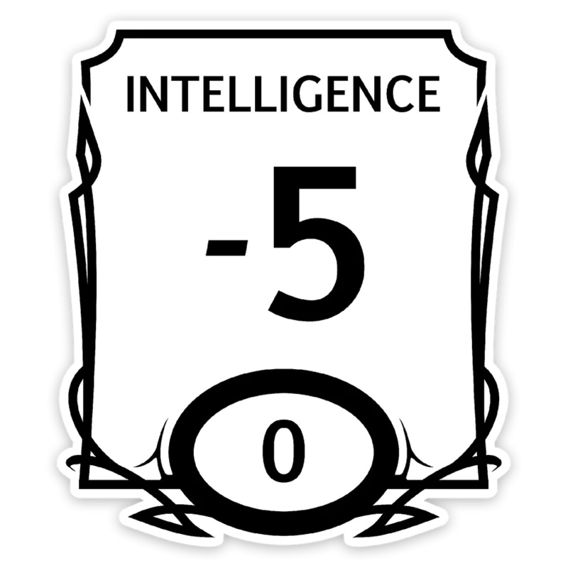Intelligence Stat Block Waterproof Die Cut Vinyl Sticker