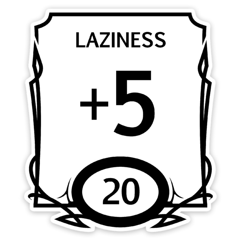Lazy Stat Block Waterproof Die Cut Vinyl Sticker