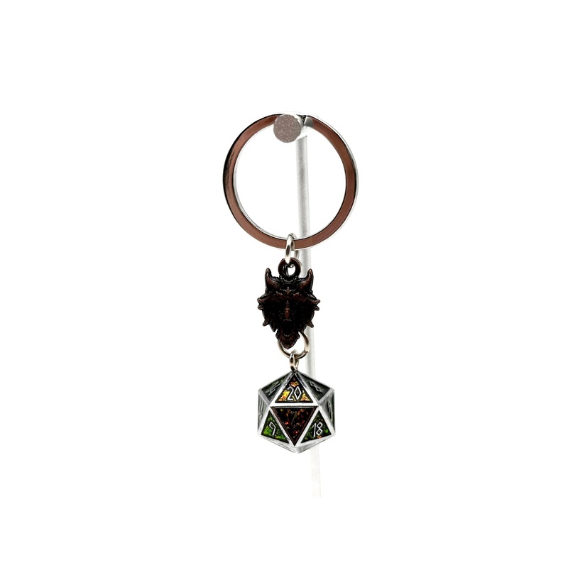 Norse D20 Keychain: Sparkle Purple