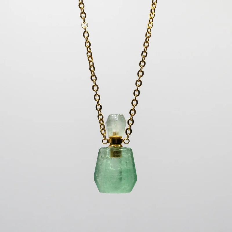 Potion Bottle Necklace: Green Fluorite