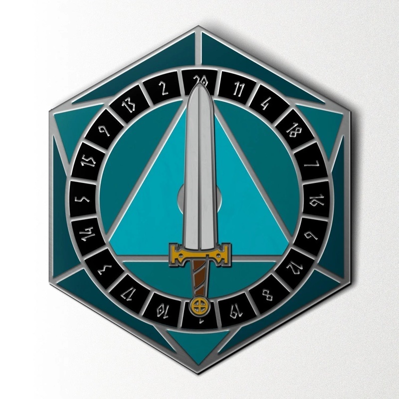 Enamel Pin: Blue D20 Spinner