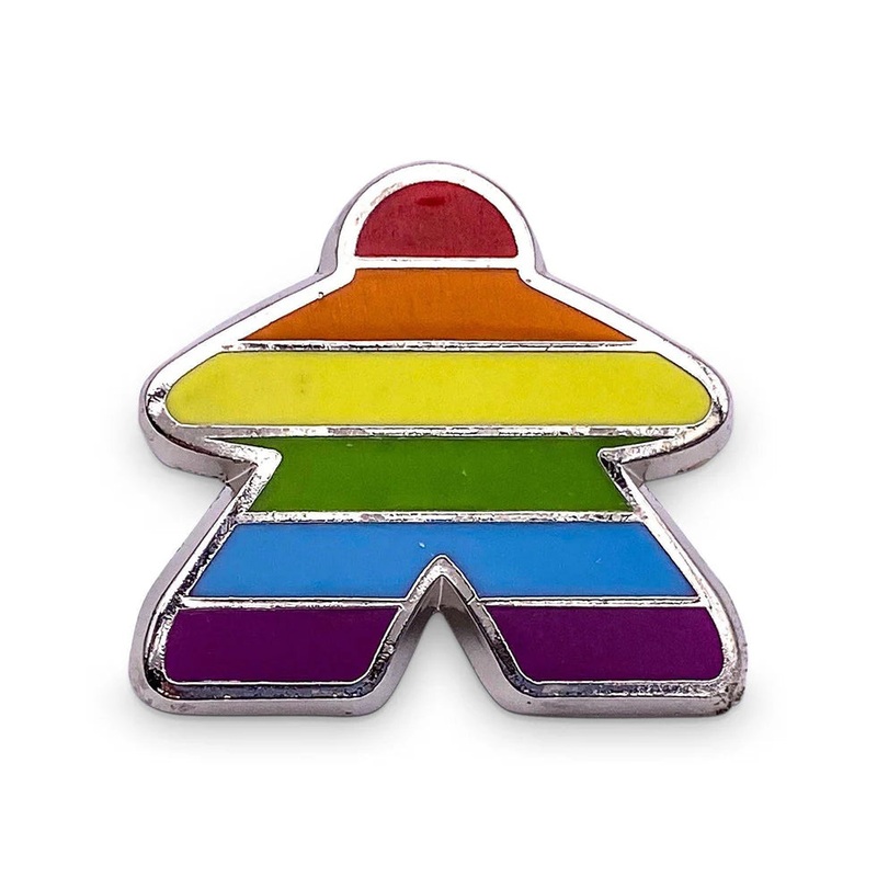 Enamel Pin: Rainbow Meeple