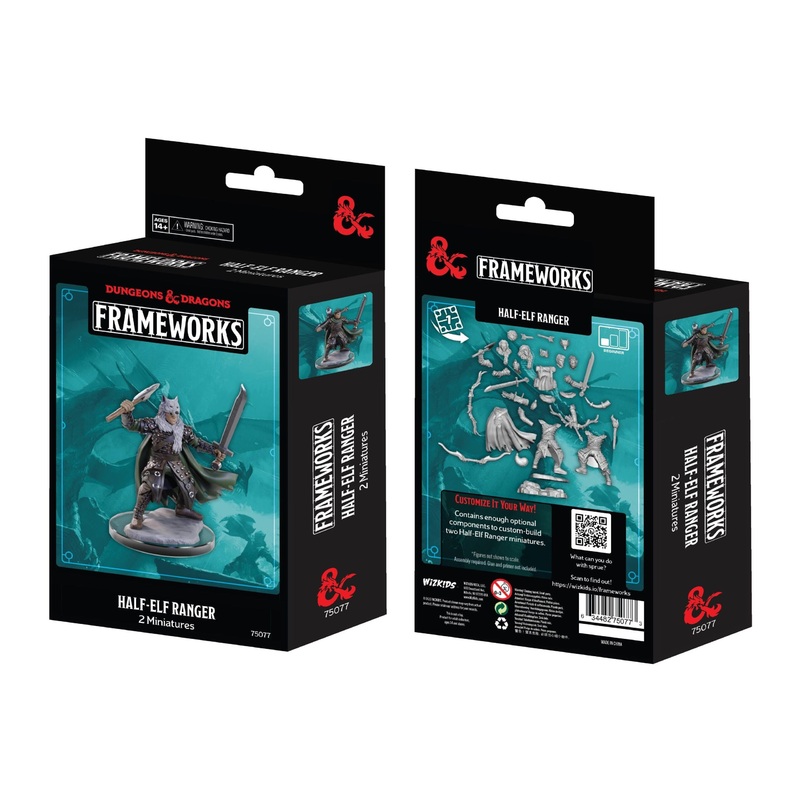 D&D Frameworks Mini (W02A) - Male Half-Elf Ranger