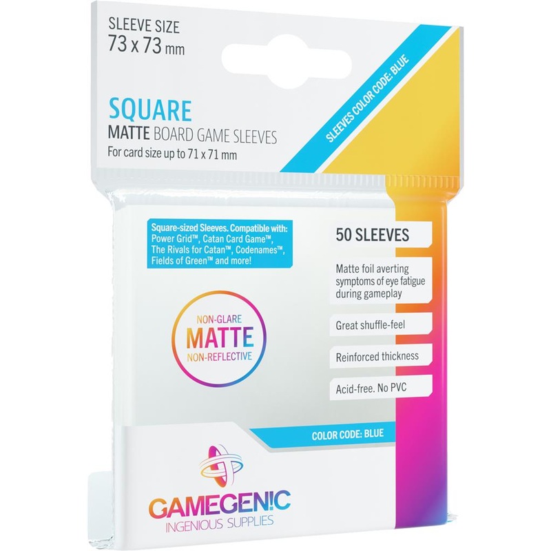Matte Board Game Sleeves: Square 73x73mm (50)