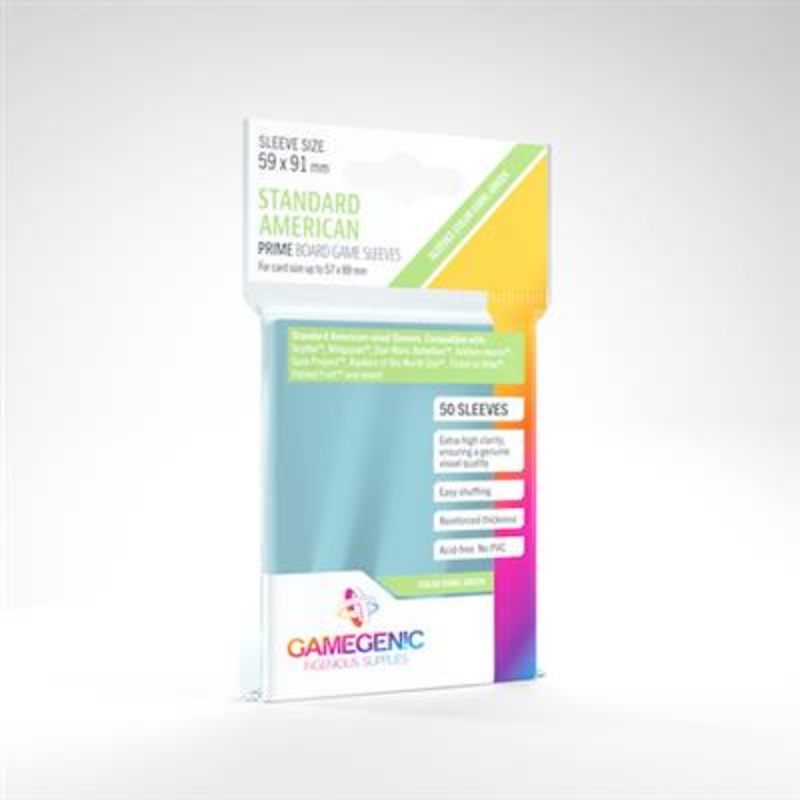 Prime Board Game Sleeves: Standard American 59x91mm (50)