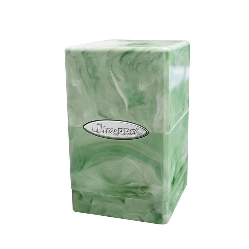 Satin Tower Deck Box: Marble - Lime Green/White