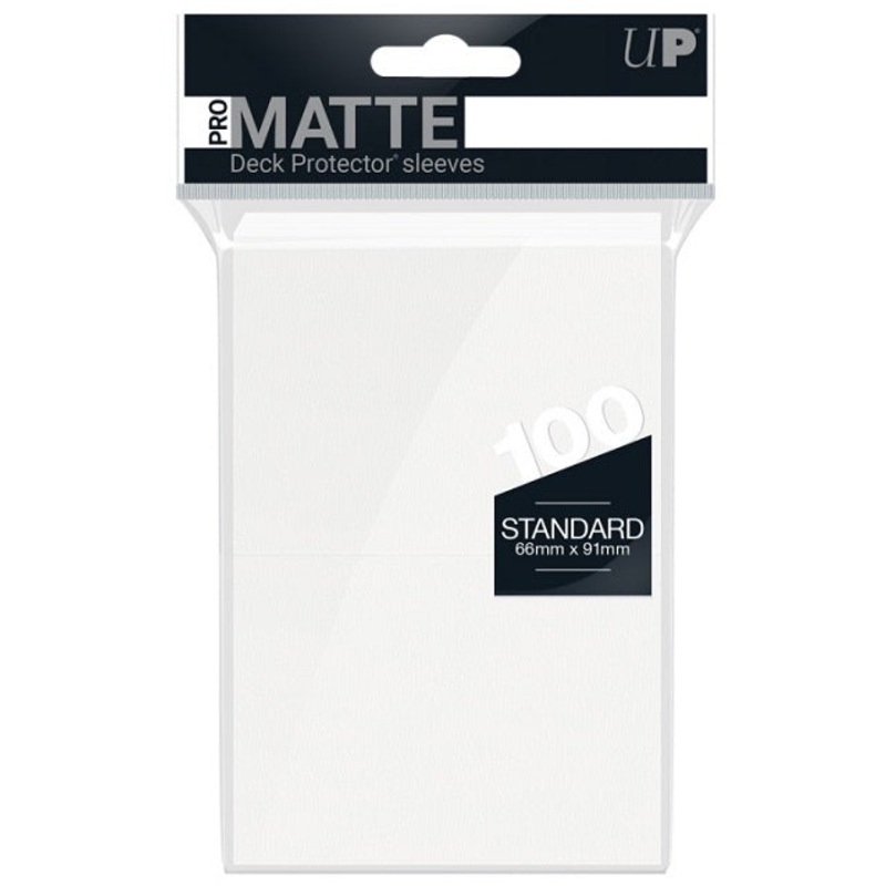 Deck Protector MATTE White Card Sleeves 100 Standard Size