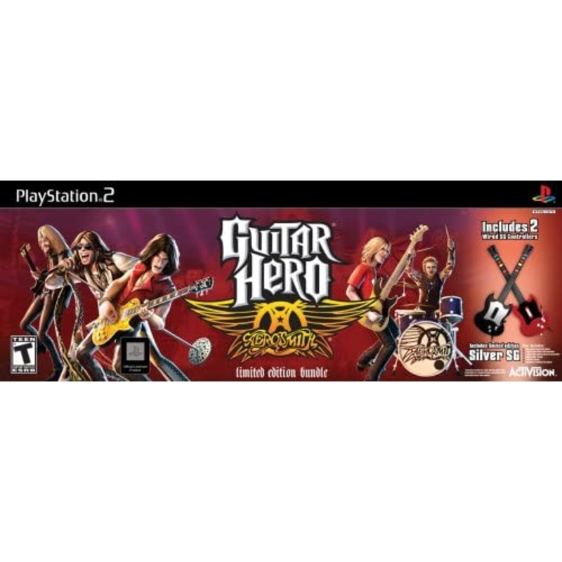 Guitar Hero Aerosmith Bundle Game And Guitar PS2 Used