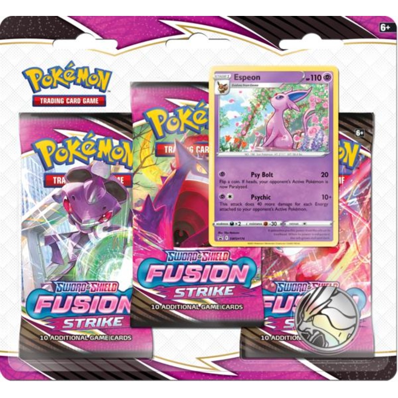 Pokemon Fusion Strike 3 Pack With Espeon Card & Coin