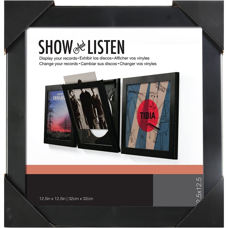 Record Frame Show and Listen Record Display Black New