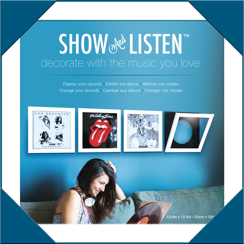 Record Frame Show and Listen Record Display White New