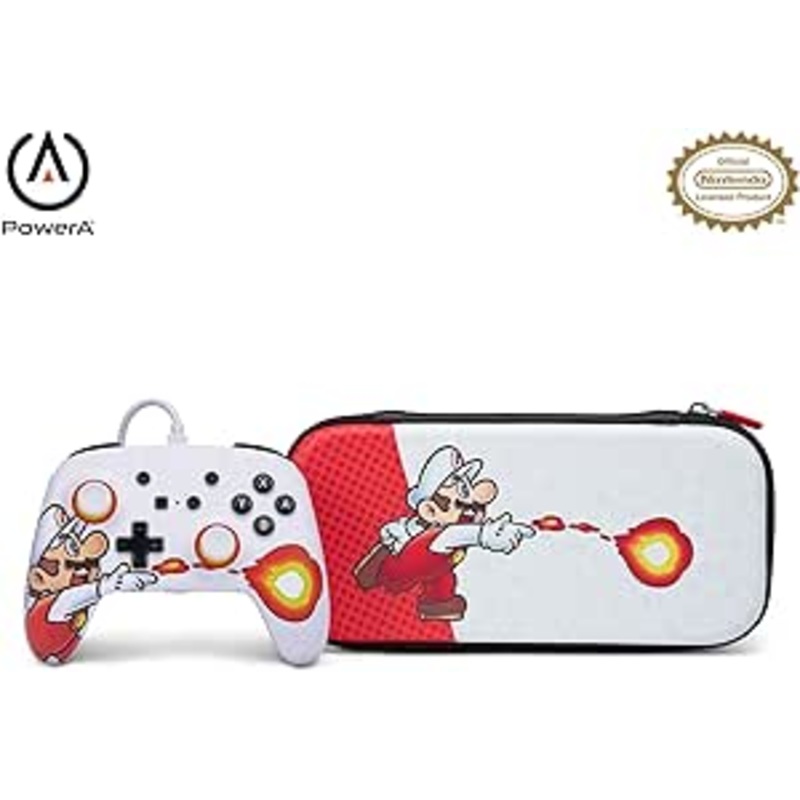 Switch Carry Case and Controller Combo Mario Fireball New
