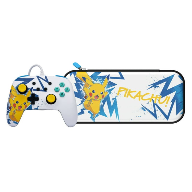 Switch Carry Case and Controller Combo Pikachu High Voltage New