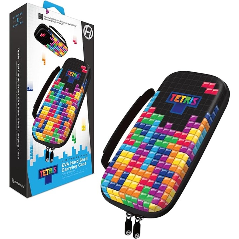 Switch Carry Case Hyperkin EVA Hard Shell Tetris Tetrimino Stack New
