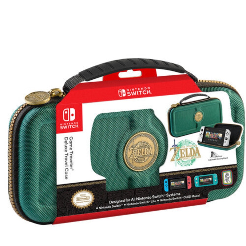Switch Carry Case Zelda Tears of the Kingdom Green Game Traveler Case New