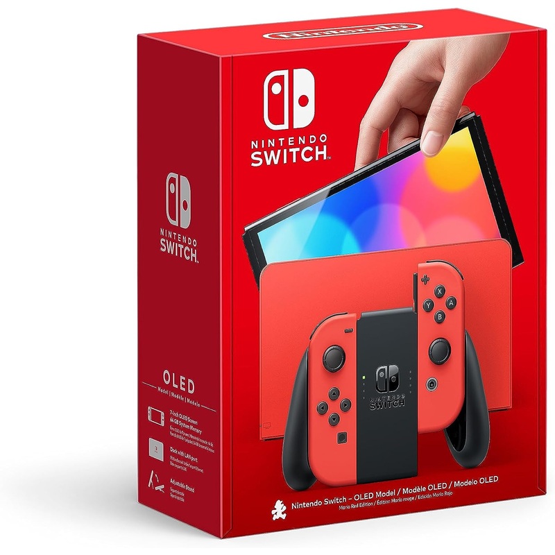 Switch Console OLED Mario Red New