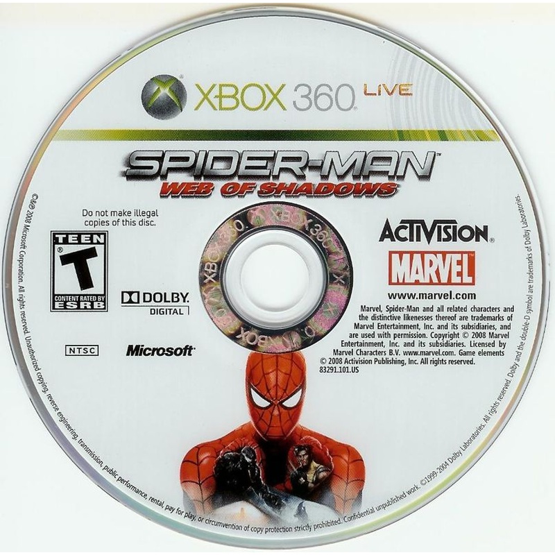 Spider-Man Web Of Shadows Disc Only 360 Used