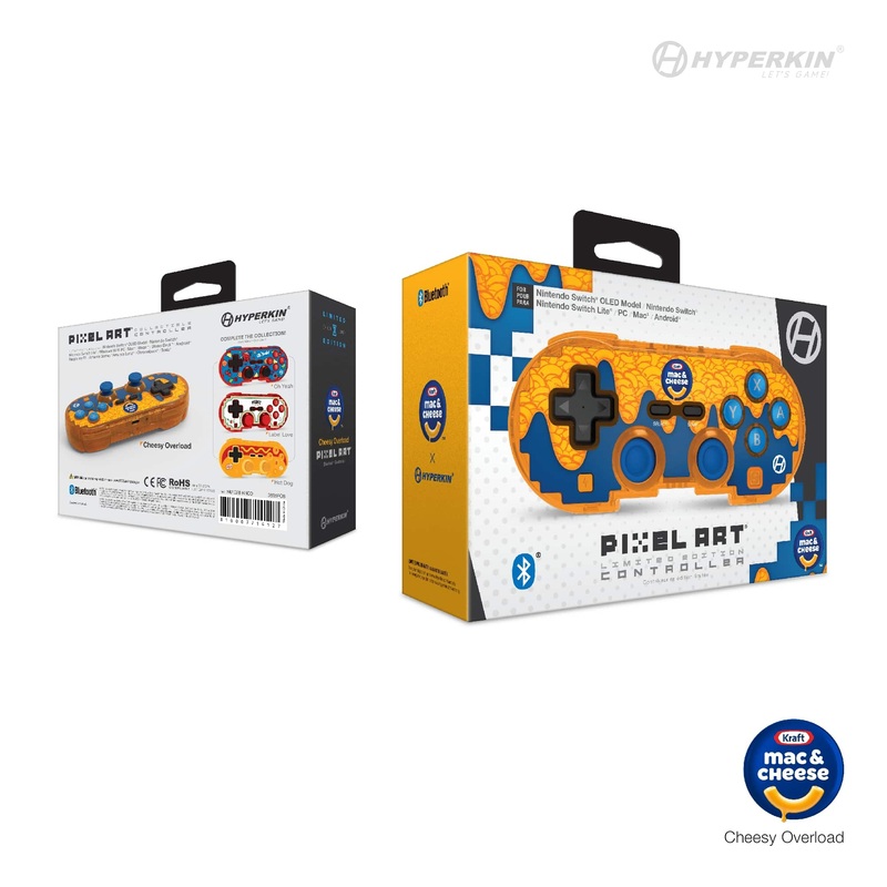 Switch Hyperkin Limited Edition Pixel Art Bluetooth Controller Official Mac & Cheese-Cheesey Overload New