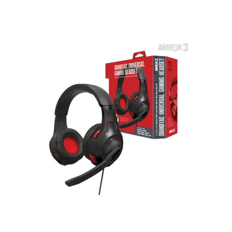 Headset Universal Gaming Armor 3 Black & Red PS4 PS5 Xbox One Xbox Series X Nintendo Switch PC New