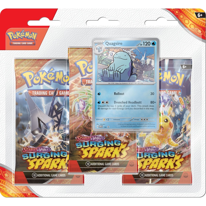 Pokemon Scarlet & Violet Surging Sparks Quagsire 3 Pack New
