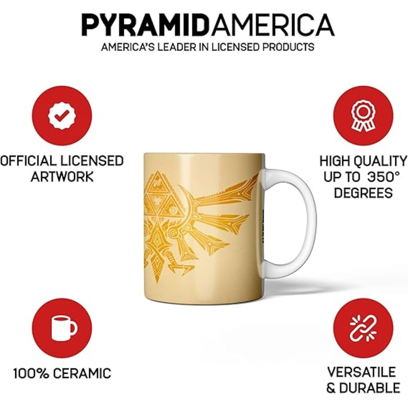 Zelda Stenciled Crest Ceramic Mug New