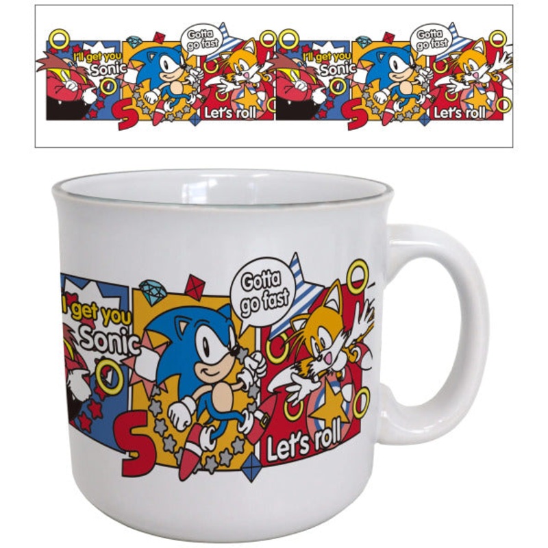 Sonic 3 Panels Eggman Sonic & Tails Ceramic Mug New