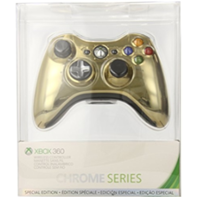 360 Controller Wireless Microsoft Chrome Series Gold New (wear to plastic)