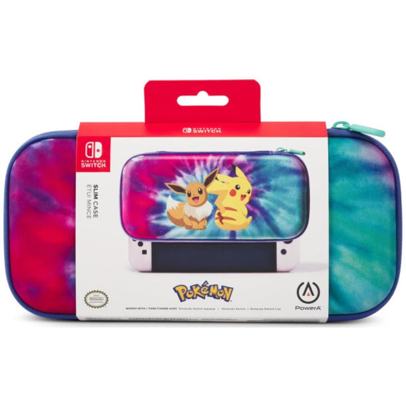 Switch Pokemon Tie Dye Pikachu and Eevee Carry Case New