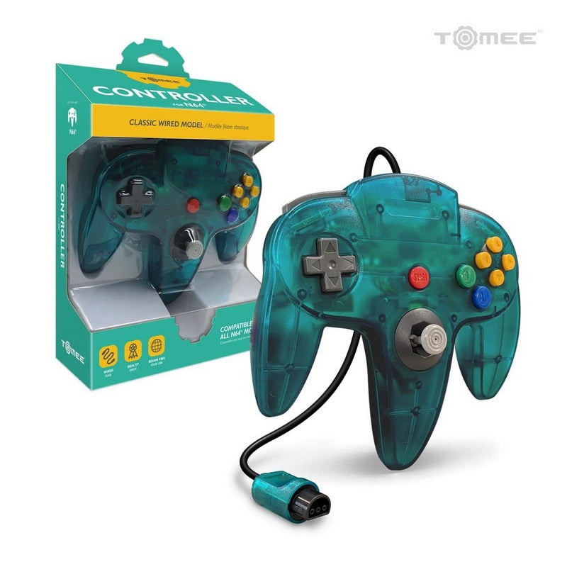 N64 Controller Tomee Turquoise Transparent New