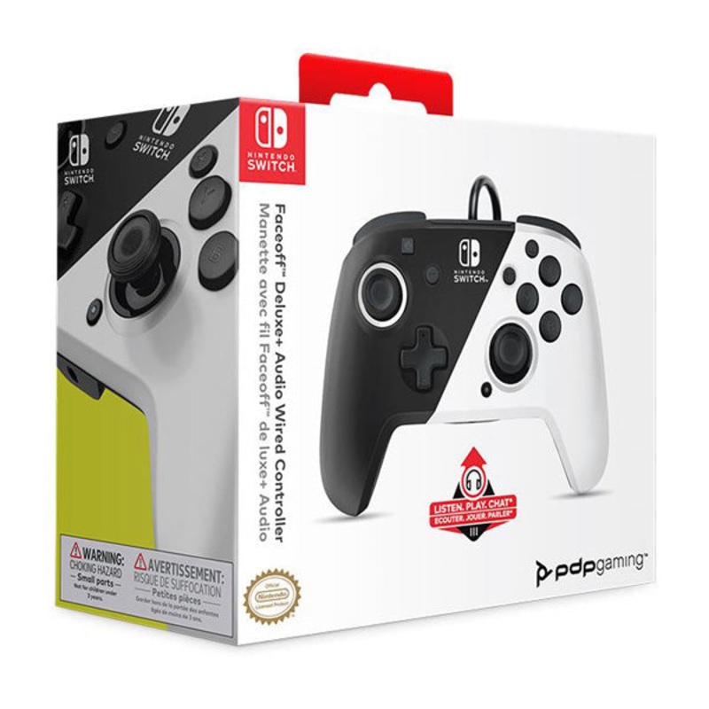 Switch Controller Wired PDP Faceoff Pro Controller Black & White New