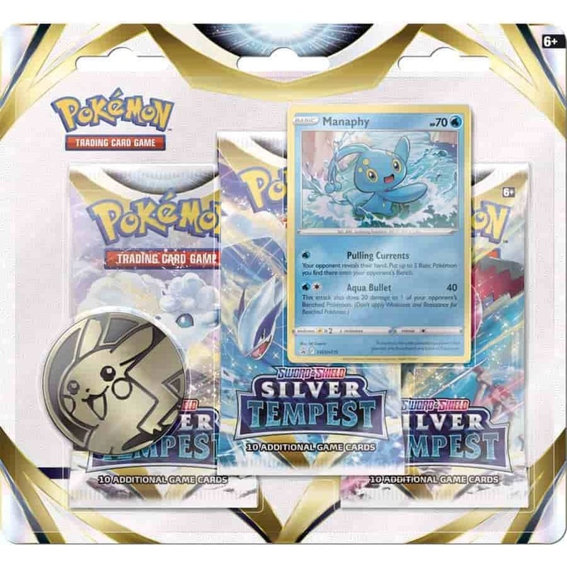 Pokemon Battle Styles 3 Pack Blister Manaphy Card & Coin