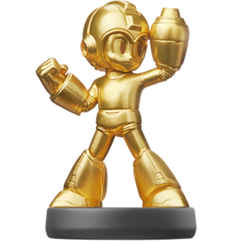 Amiibo Super Smash Bros Mega Man Gold Used