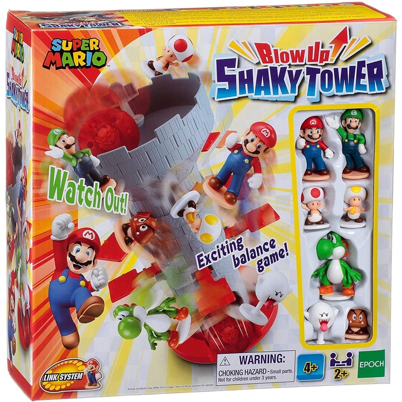 Super Mario Blow Up Shaky Tower Balance Game Set New