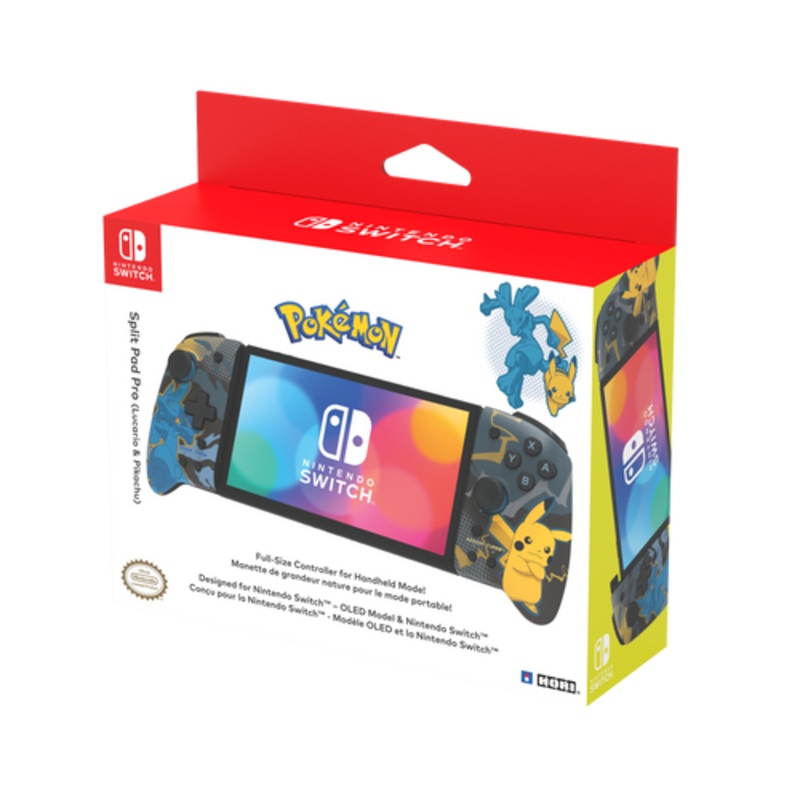 Switch Controller Split Pad Compact Hori Pokemon Lucario & Pikachu New