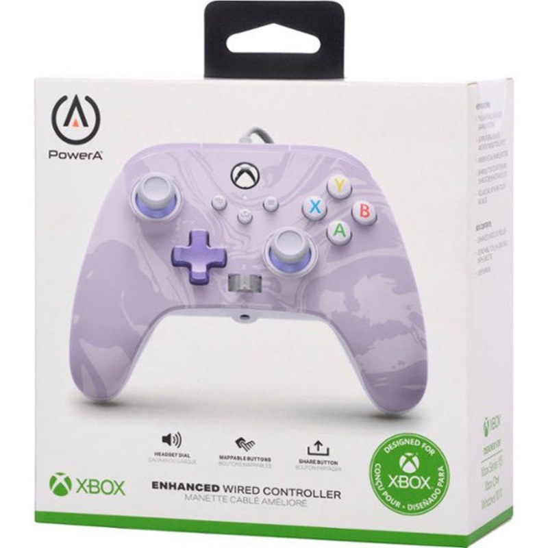 Xbox Series Controller Wired Enhanced Power A Lavender Swirl New