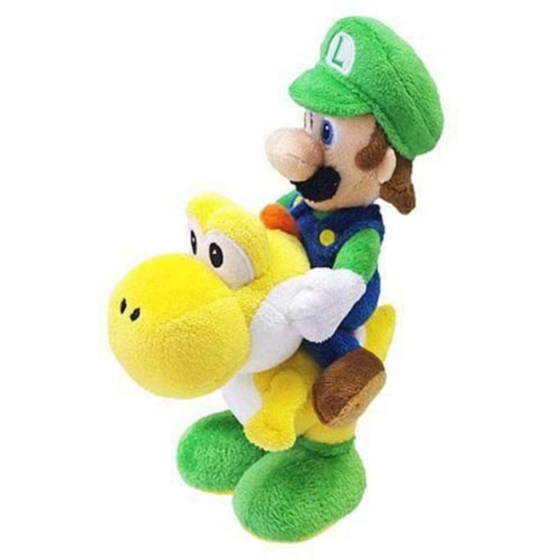 Luigi Riding Yellow Yoshi 8 Plush New