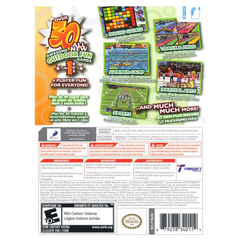 Family Party 30 Games Outdoor Fun Wii New
