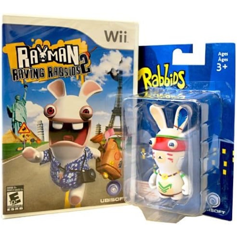 Rayman Raving Rabbids 2 With Figure Wii New