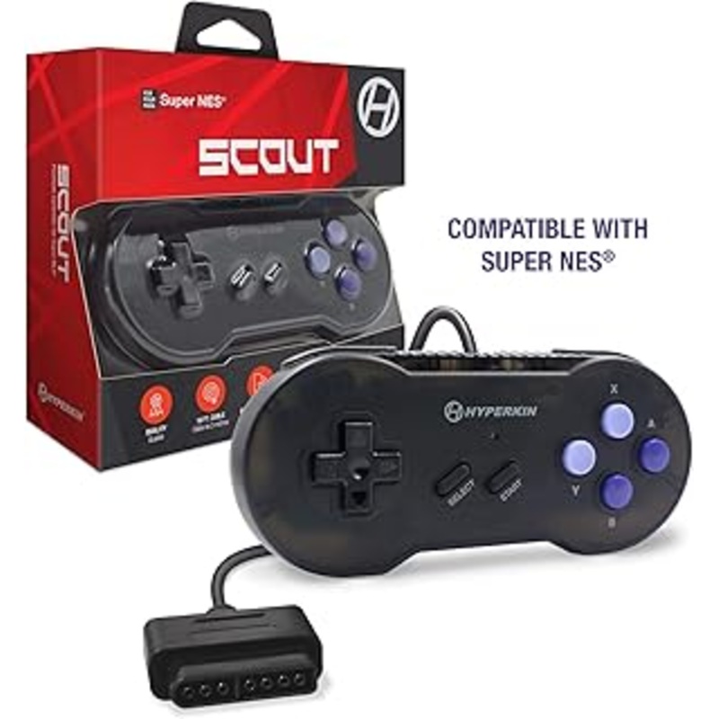 SNES Controller Hyperkin Premium Scout Black New