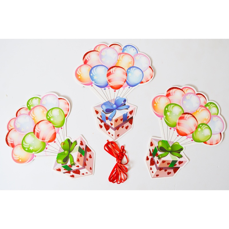 Balloon Present Christmas Decor Banner