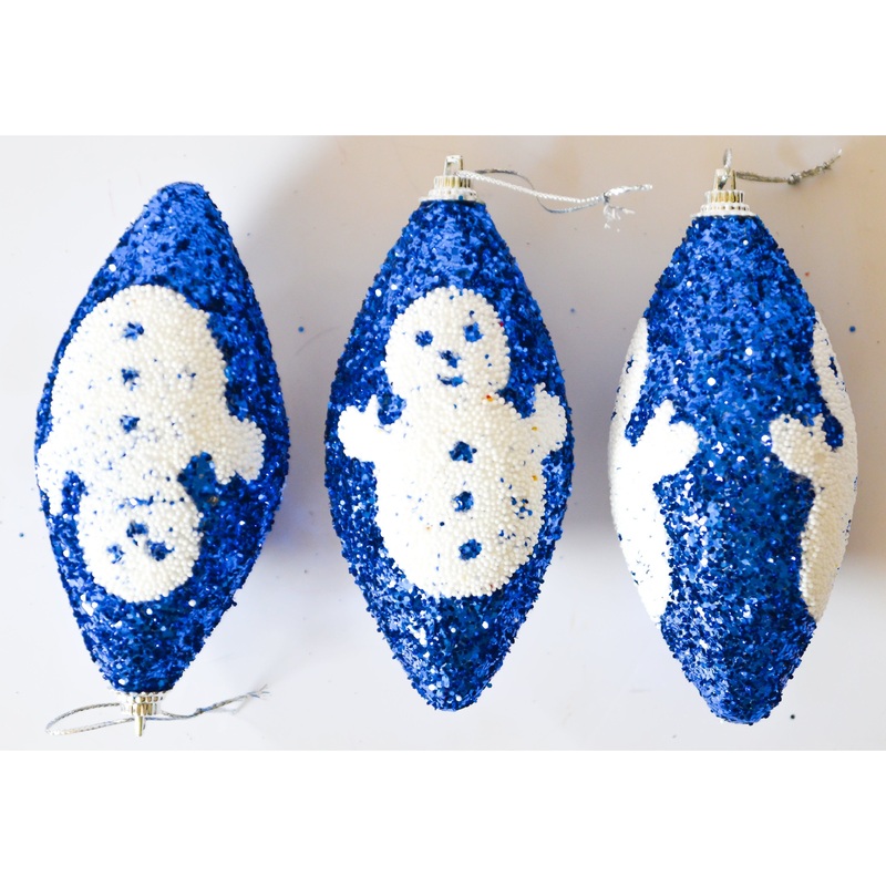 Blue Christmas Decor with Snowman