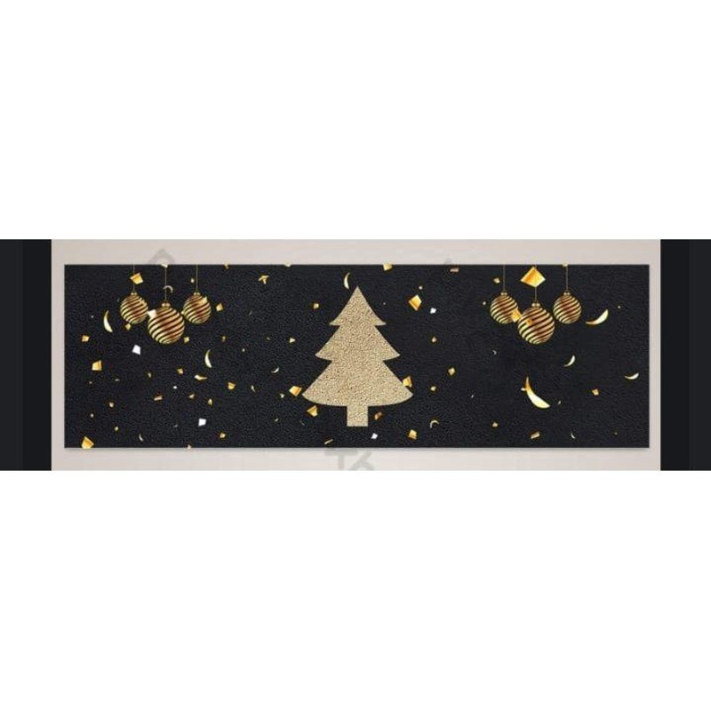 Christmas Decor Banner Black Gold