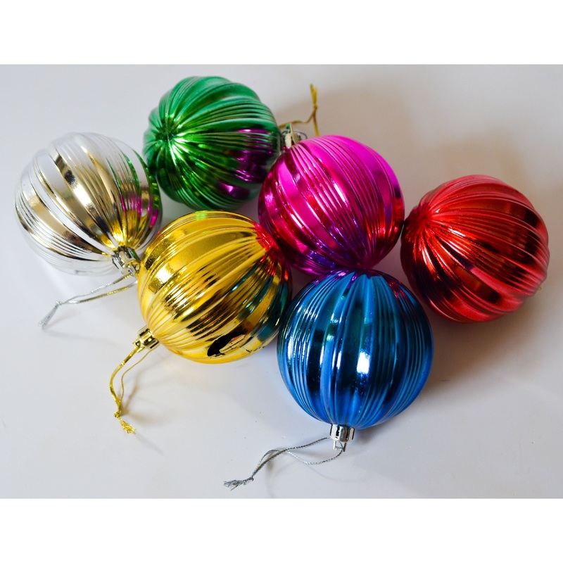 Colour Stripe Christmas Decor Ball 19V75