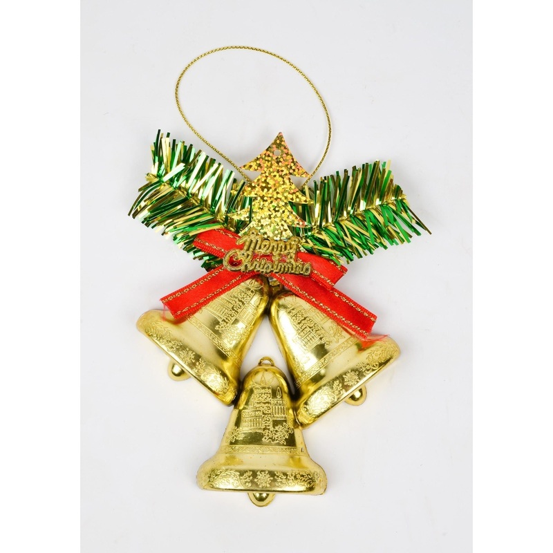 Gold Bell Hanger Christmas Decor 19W179