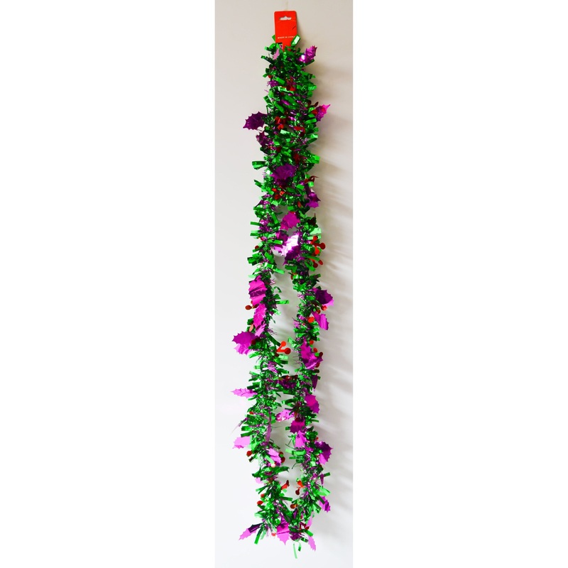 Green Purple Tree Garland Decor