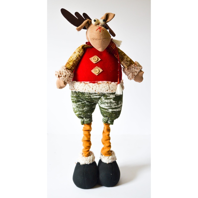 Large Moose with Scarf Christmas Decor