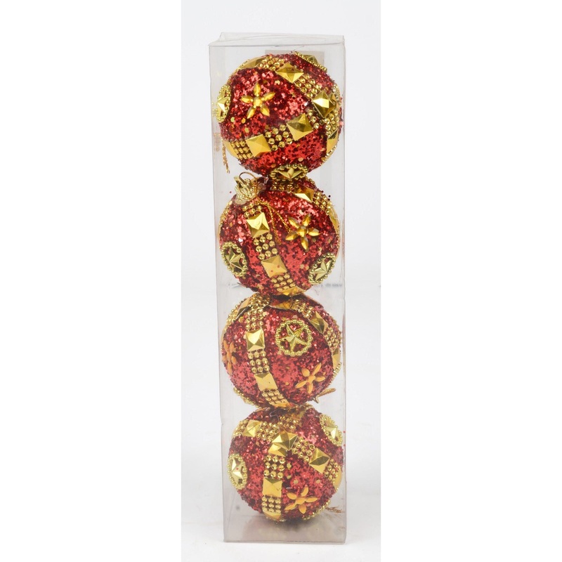 Red Gold Balls Christmas Decor 19AW38