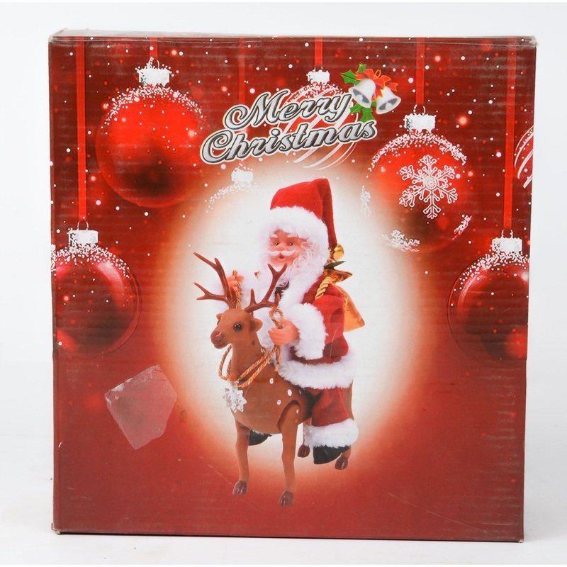 Santa on Reindeer Christmas Decor